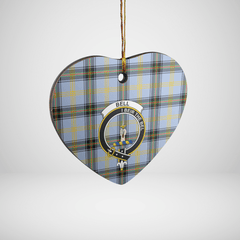 Clan Bell of the Borders Tartan Crest Heart Ceramic Ornament LO33 Bell of the Borders Tartan Tartan Christmas