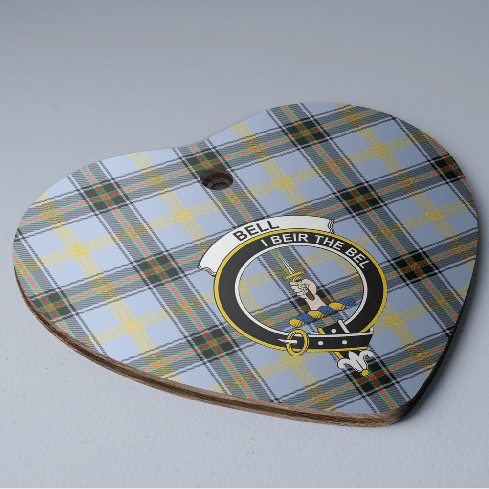 Clan Bell of the Borders Tartan Crest Heart Ceramic Ornament LO33 Bell of the Borders Tartan Tartan Christmas