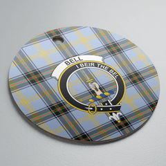 Clan Bell of the Borders Tartan Crest Round Ceramic Ornament RV86 Bell of the Borders Tartan Tartan Christmas