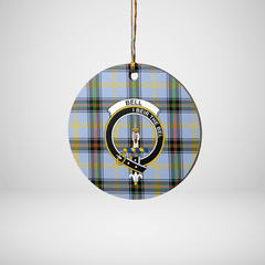 Clan Bell of the Borders Tartan Crest Round Ceramic Ornament RV86 Bell of the Borders Tartan Tartan Christmas