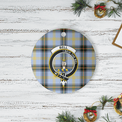 Clan Bell of the Borders Tartan Crest Round Ceramic Ornament RV86 Bell of the Borders Tartan Tartan Christmas