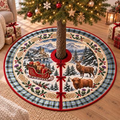 Clan Bell of the Borders Tartan Highland Christmas Tree Skirt