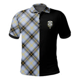 Clan Bell of the Borders Tartan Polo Shirt Half of Me - Cross Style QR47 Bell of the Borders Tartan Tartan Polo