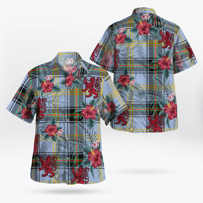 Clan Bell of the Borders Tartan Scottish Lion Hawaiian Shirt
