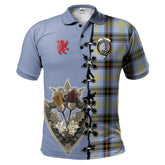 Clan Bell Tartan Polo Shirt - Lion Rampant And Celtic Thistle Style JM83 Bell Tartan Tartan Polo