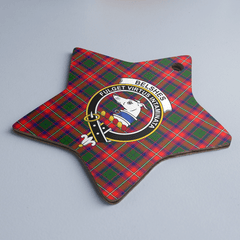 Clan Belshe Tartan Crest Star Ceramic Ornament EM87 Belshe Tartan Tartan Christmas