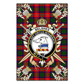 Clan Belshes Tartan Crest Black Garden Flag - Gold Thistle VC33 Clan Belshes Tartan Today