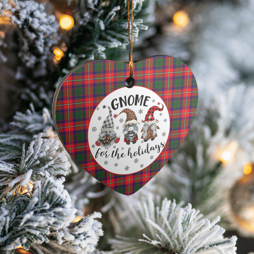Clan Belshes Tartan Gnome Heart Ceramic Ornament CY27 Belshes Tartan Gnome Tartan Christmas