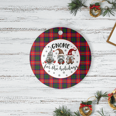 Clan Belshes Tartan Gnome Round Ceramic Ornament JQ30 Belshes Tartan Tartan Christmas
