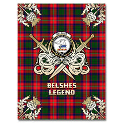 Clan Belshes Tartan Gold Courage Symbol Blanket PA29 Clan Belshes Tartan Today