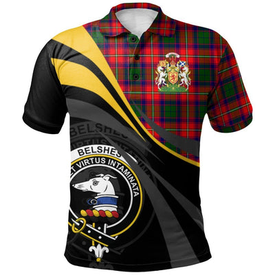 Clan Belshes Tartan Polo Shirt - Royal Coat Of Arms Style