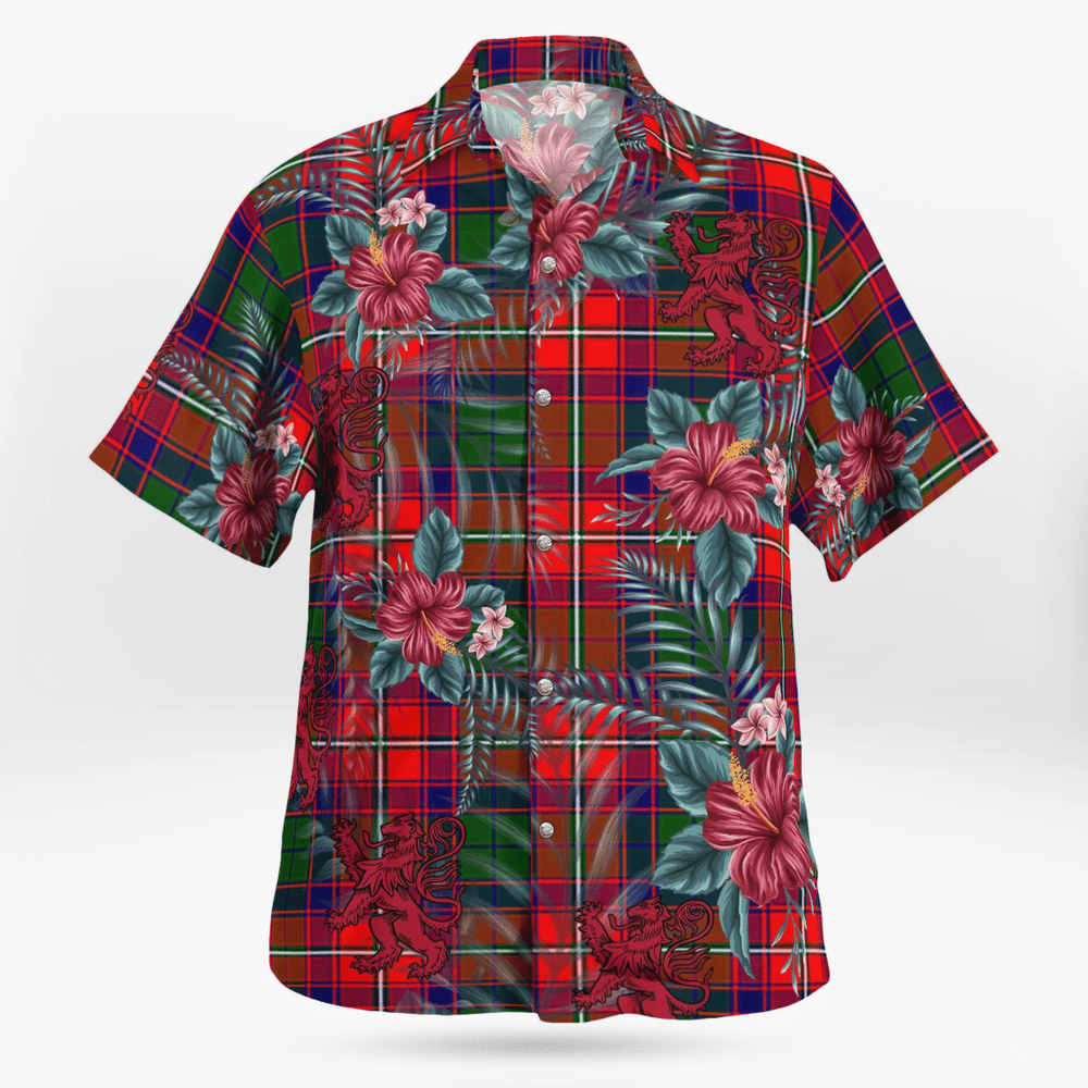 Clan Belshes Tartan Scottish Lion Hawaiian Shirt TF52 Belshes Tartan Tartan Hawaii Shirt
