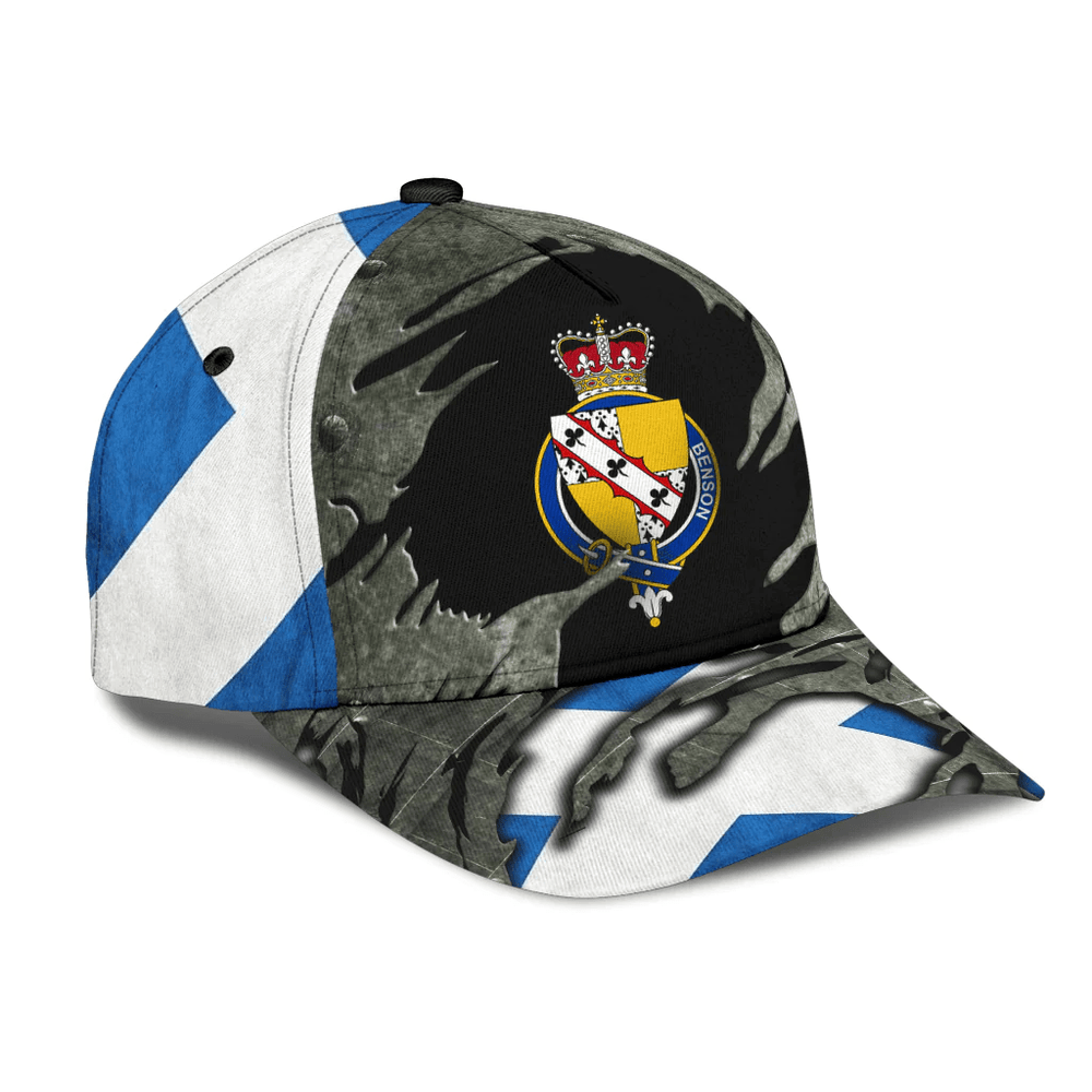 Clan Benson Tartan Crest Classic Cap FE54 Benson Tartan PNKGr