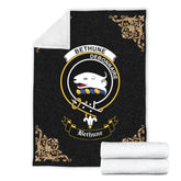 Clan Bethune Crest Tartan Premium Blanket Black EF59 Clan Bethune Tartan Today