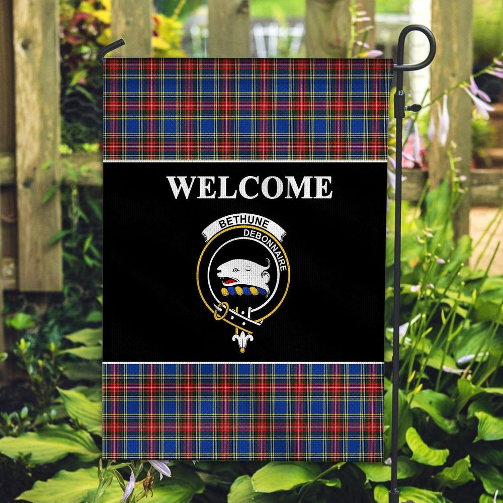 Clan Bethune Tartan Crest Black Garden Flag HF49 Clan Bethune Tartan Today