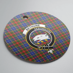 Clan Bethune Tartan Crest Round Ceramic Ornament OU79 Bethune Tartan Tartan Christmas