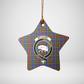 Clan Bethune Tartan Crest Star Ceramic Ornament CW87 Bethune Tartan Tartan Christmas