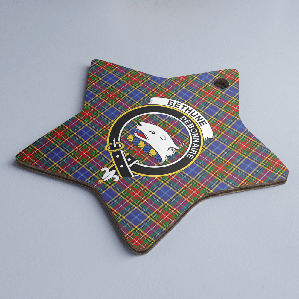 Clan Bethune Tartan Crest Star Ceramic Ornament CW87 Bethune Tartan Tartan Christmas