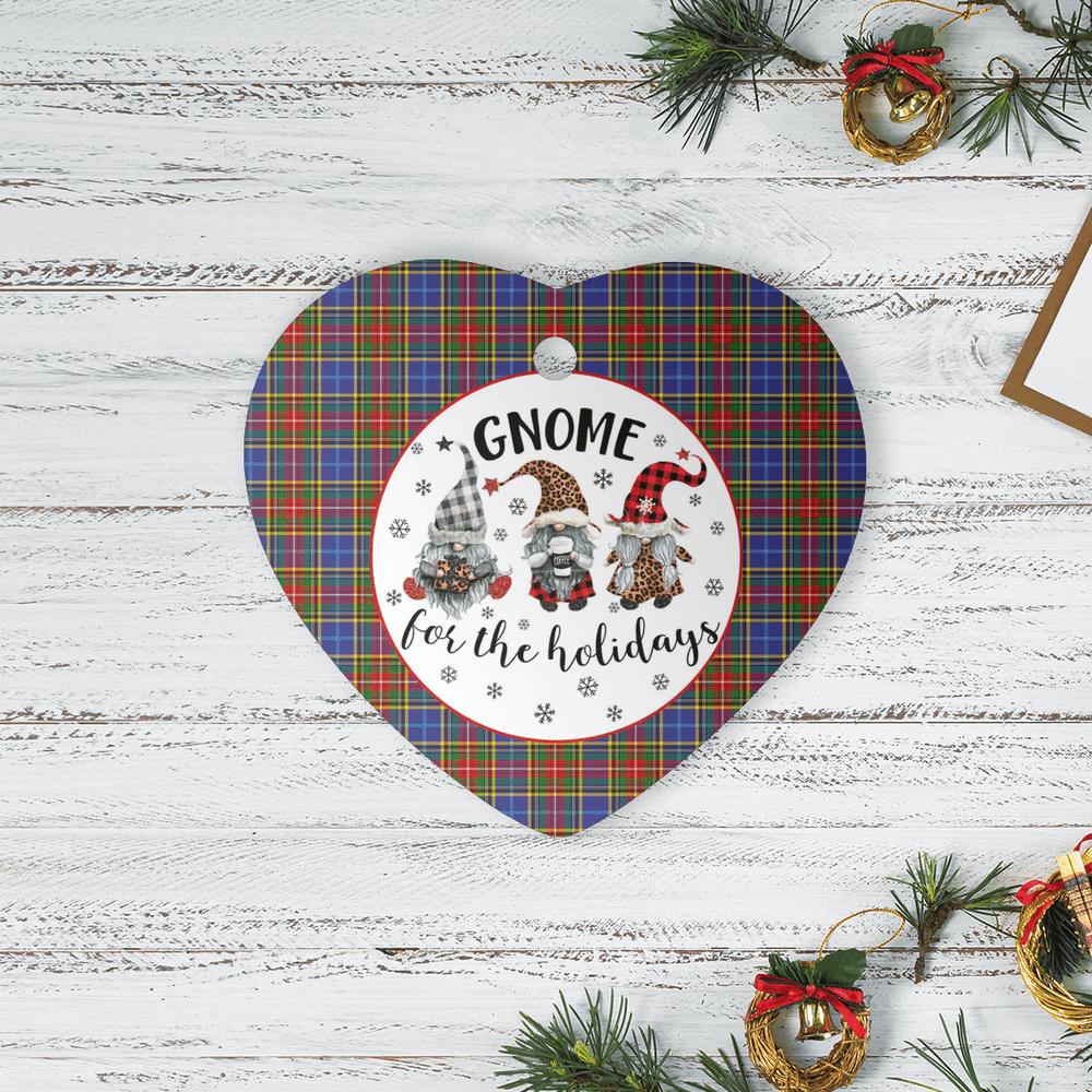 Clan Bethune Tartan Gnome Heart Ceramic Ornament ZO90 Bethune Tartan Gnome Tartan Christmas