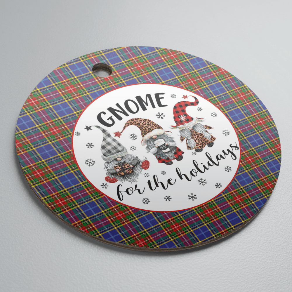 Clan Bethune Tartan Gnome Round Ceramic Ornament QE80 Bethune Tartan Tartan Christmas