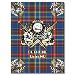 Clan Bethune Tartan Gold Courage Symbol Blanket QF33 Clan Bethune Tartan Today