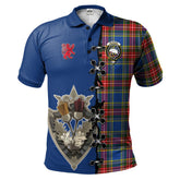 Clan Bethune Tartan Polo Shirt - Lion Rampant And Celtic Thistle Style NQ55 Bethune Tartan Tartan Polo