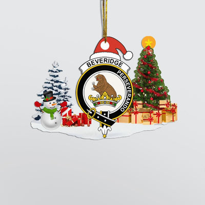 Clan Beveridge Crest Tartan Acrylic Christmas Ornament VS18