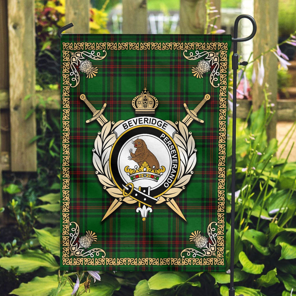 Clan Beveridge Tartan Crest Garden Flag - Celtic Thistle EU69 Clan Beveridge Tartan Today