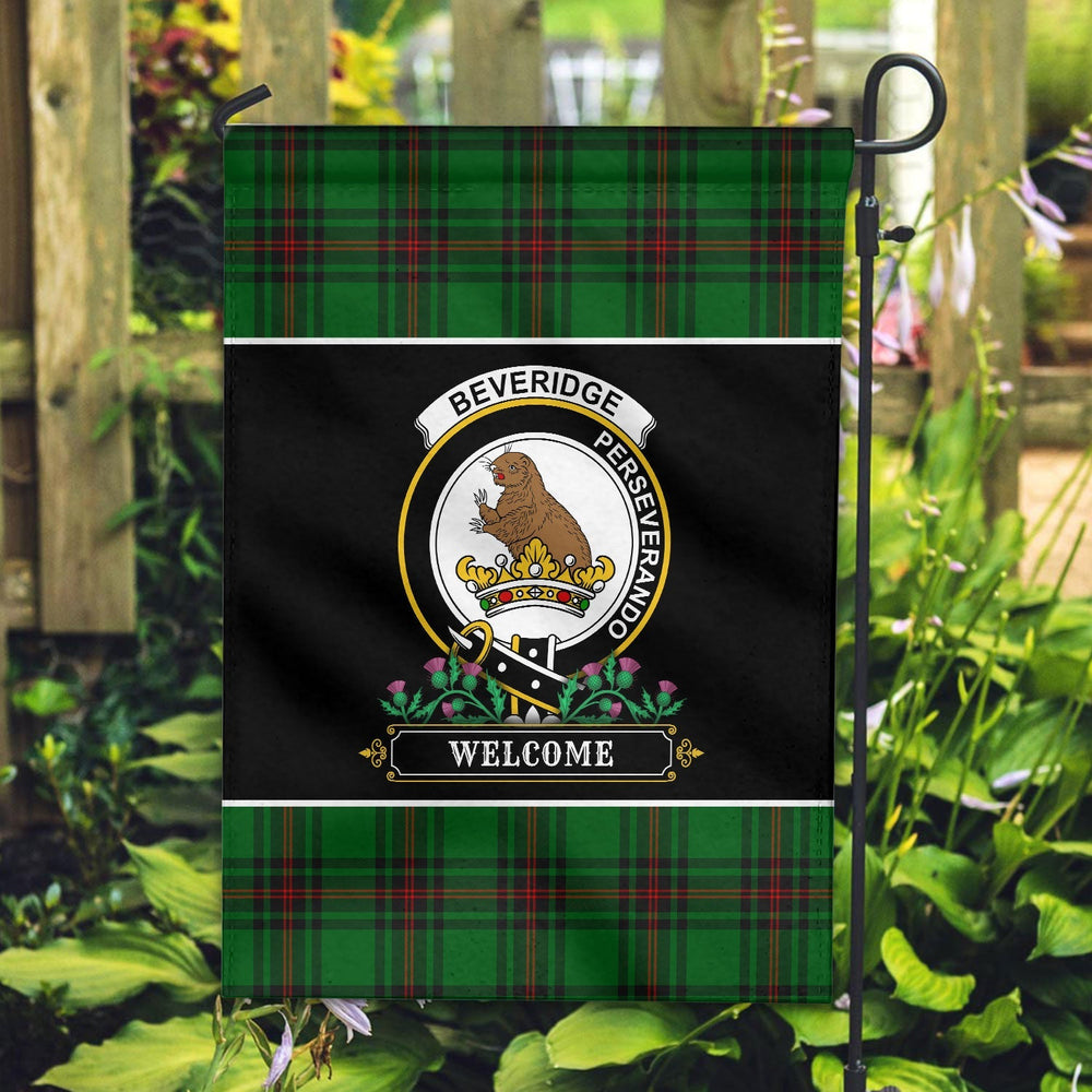 Clan Beveridge Tartan Crest Garden Flag - Welcome CW95 Clan Beveridge Tartan Today