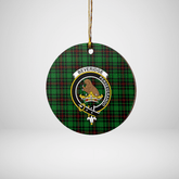 Clan Beveridge Tartan Crest Round Ceramic Ornament NT26 Beveridge Tartan Tartan Christmas