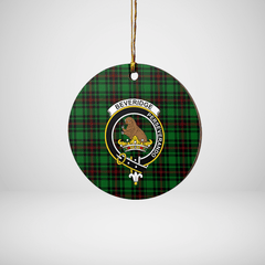 Clan Beveridge Tartan Crest Round Ceramic Ornament NT26 Beveridge Tartan Tartan Christmas