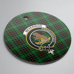 Clan Beveridge Tartan Crest Round Ceramic Ornament NT26 Beveridge Tartan Tartan Christmas