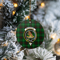 Clan Beveridge Tartan Crest Round Ceramic Ornament NT26 Beveridge Tartan Tartan Christmas