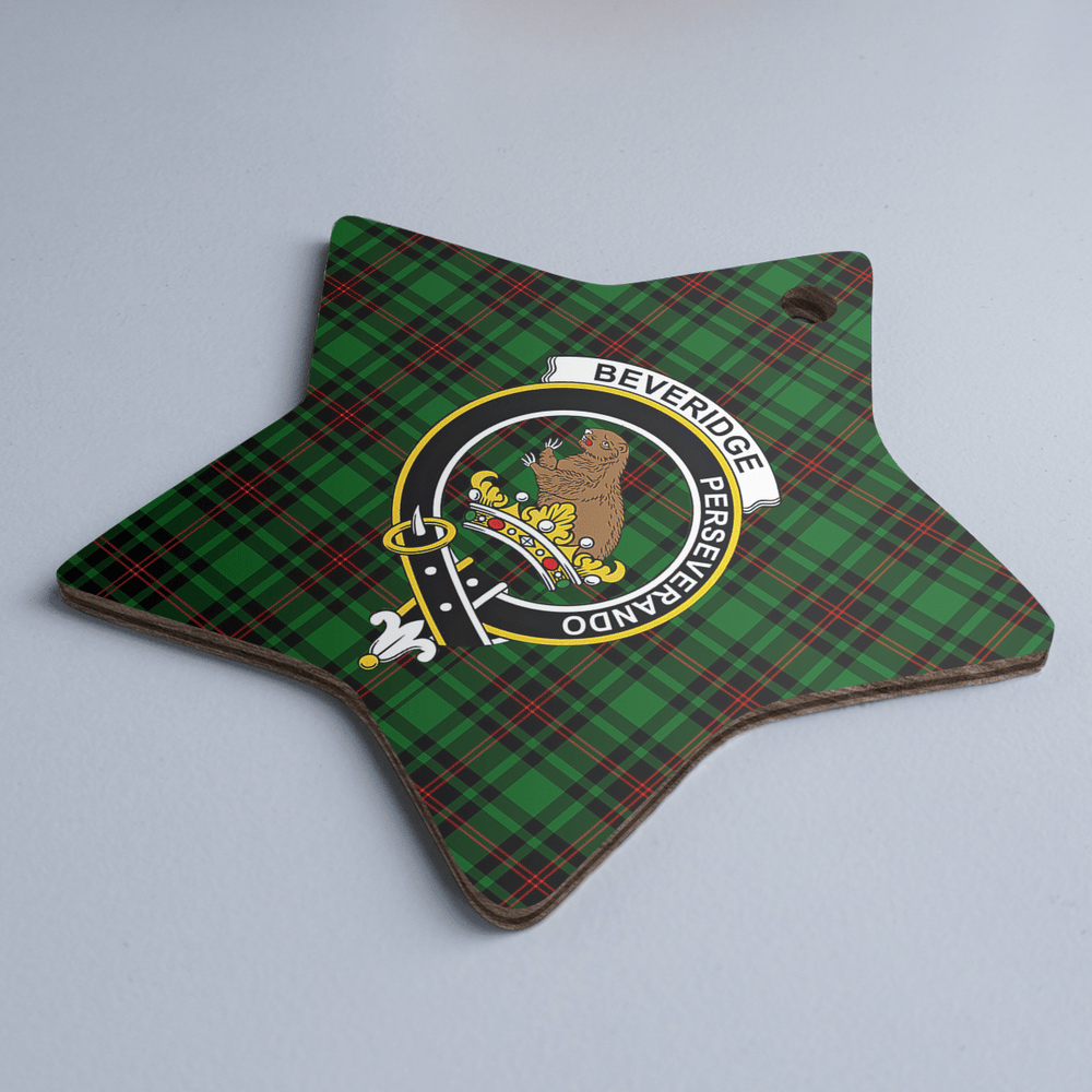 Clan Beveridge Tartan Crest Star Ceramic Ornament AJ11 Beveridge Tartan Tartan Christmas