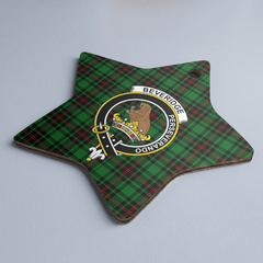 Clan Beveridge Tartan Crest Star Ceramic Ornament AJ11 Beveridge Tartan Tartan Christmas