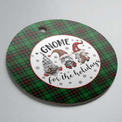 Clan Beveridge Tartan Gnome Round Ceramic Ornament RK55 Beveridge Tartan Tartan Christmas