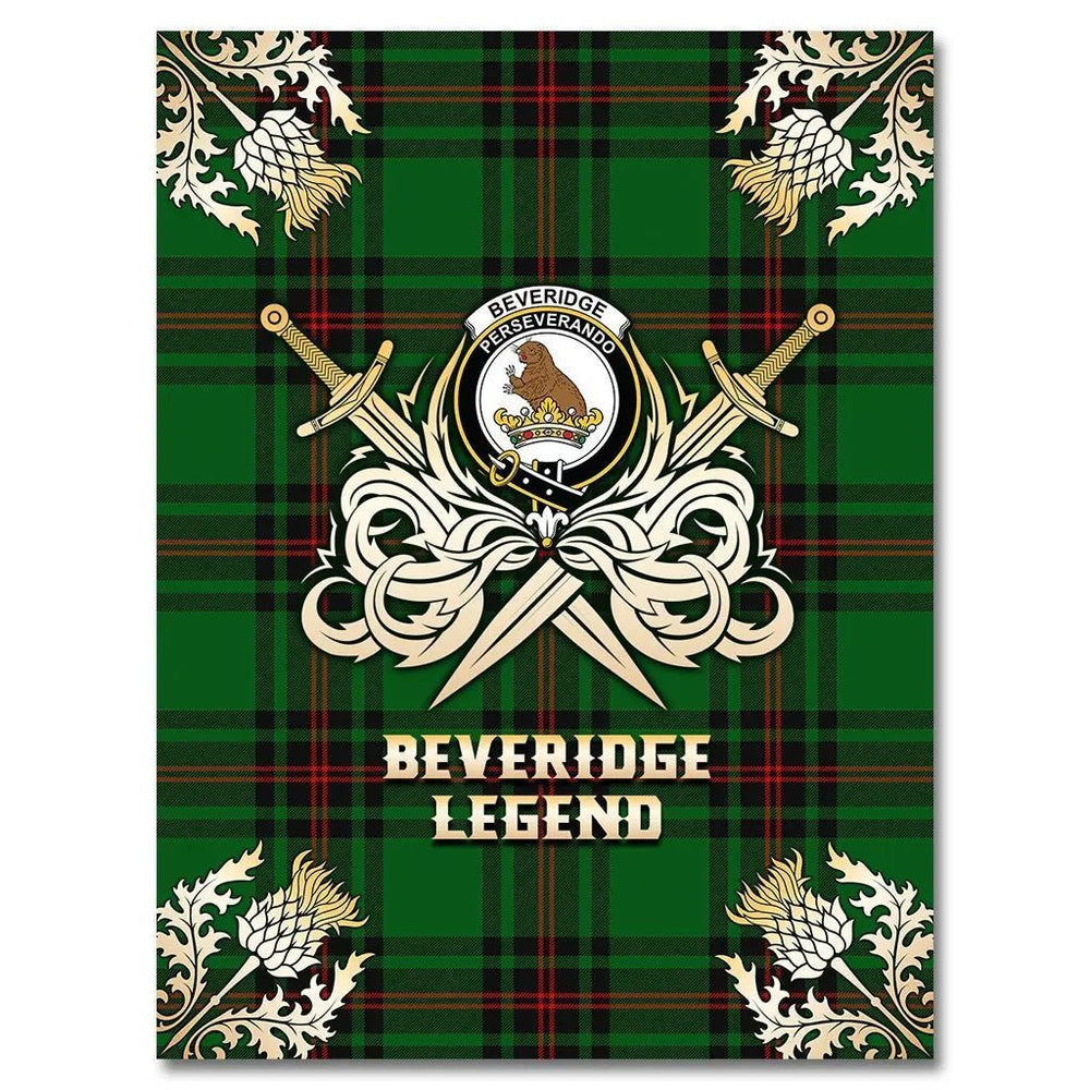 Clan Beveridge Tartan Gold Courage Symbol Blanket XD84 Clan Beveridge Tartan Today