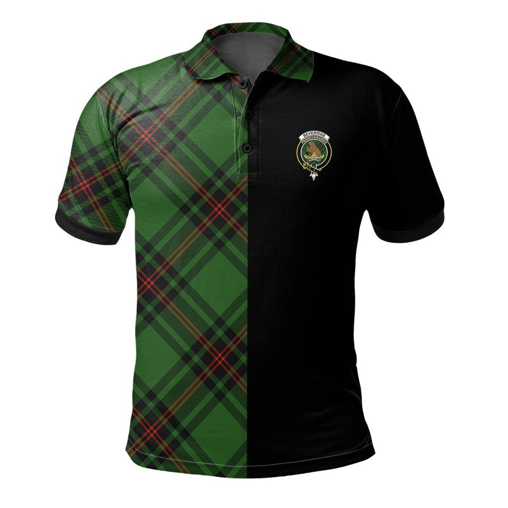 Clan Beveridge Tartan Polo Shirt Half of Me - Cross Style VR17 Beveridge Tartan Tartan Polo