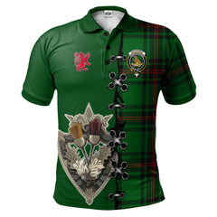 Clan Beveridge Tartan Polo Shirt - Lion Rampant And Celtic Thistle Style HX51 Beveridge Tartan Tartan Polo