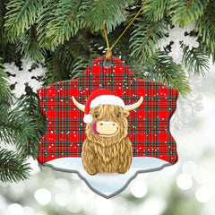Clan Binning (of Wallifoord) Tartan Christmas Ceramic Ornament Highland Cows Style TX50 Binning (of Wallifoord) Tartan Tartan Ornament