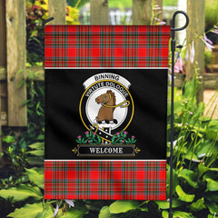 Clan Binning (of Wallifoord) Tartan Crest Garden Flag - Welcome LC70 Clan Binning Tartan Today