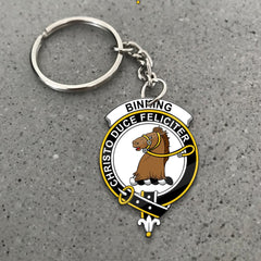 Clan Binning of Wallifoord Tartan Crest Keychain CH79 Clan Binning Tartan Today