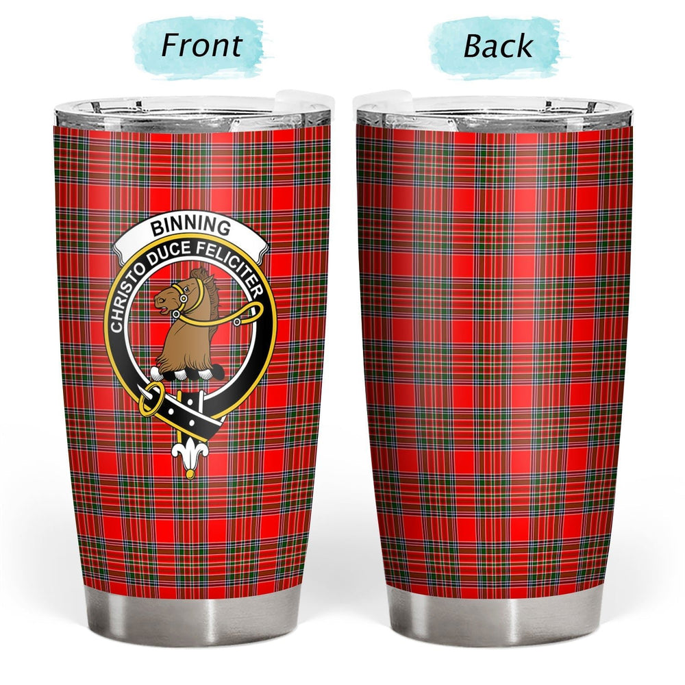 Clan Binning (of Wallifoord) Tartan Crest Tumbler OR85 Clan Binning Tartan Today