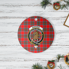 Clan Binning Tartan Crest Round Ceramic Ornament WL59 Binning Tartan Tartan Christmas