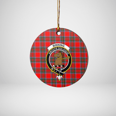 Clan Binning Tartan Crest Round Ceramic Ornament WL59 Binning Tartan Tartan Christmas