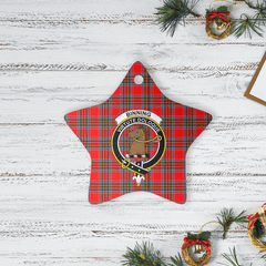 Clan Binning Tartan Crest Star Ceramic Ornament EC57 Binning Tartan Tartan Christmas