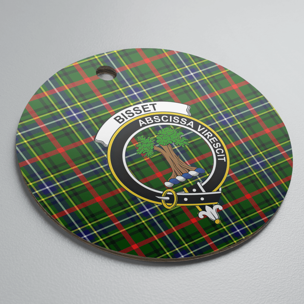 Clan Bisset 1 Tartan Crest Round Ceramic Ornament XS69 Bisset 1 Tartan Tartan Christmas