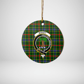 Clan Bisset 1 Tartan Crest Round Ceramic Ornament XS69 Bisset 1 Tartan Tartan Christmas