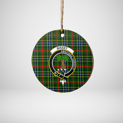 Clan Bisset 1 Tartan Crest Round Ceramic Ornament XS69 Bisset 1 Tartan Tartan Christmas
