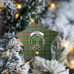 Clan Bisset 1 Tartan Crest Star Ceramic Ornament QH46 Bisset 1 Tartan Tartan Christmas